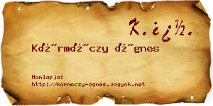 Körmöczy Ágnes névjegykártya