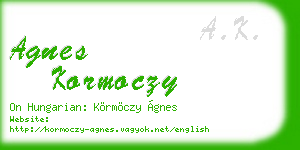 agnes kormoczy business card